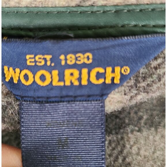 Woolrich Women's Size M Hunter Green Wool Full-Zip Jacket Plaid Collar Lining - Picture 4 of 13